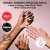 Glamnetic Press On Nails – Medium Coffin Fake Nails | Glazed Red Press On Nails, Salon Quality Kit with Glue | Runway Red – 30 Nail Set in 15 Sizes(3D – Forever Pink)