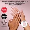 Glamnetic Press On Nails – Medium Coffin Fake Nails | Glazed Red Press On Nails, Salon Quality Kit with Glue | Runway Red – 30 Nail Set in 15 Sizes(3E – Pink Legacy)