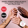 Glamnetic Press On Nails – Medium Coffin Fake Nails | Glazed Red Press On Nails, Salon Quality Kit with Glue | Runway Red – 30 Nail Set in 15 Sizes(3F – Pink Secret)