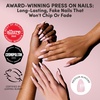 Glamnetic Press On Nails – Medium Coffin Fake Nails | Glazed Red Press On Nails, Salon Quality Kit with Glue | Runway Red – 30 Nail Set in 15 Sizes(3G – Promise Kept)