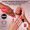 Glamnetic Press On Nails – Medium Coffin Fake Nails | Glazed Red Press On Nails, Salon Quality Kit with Glue | Runway Red – 30 Nail Set in 15 Sizes(4C – Statement Red)