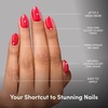 Glamnetic Press On Nails – Medium Coffin Fake Nails | Glazed Red Press On Nails, Salon Quality Kit with Glue | Runway Red – 30 Nail Set in 15 Sizes(4D – Icon Red)