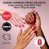 Glamnetic Press On Nails – Medium Coffin Fake Nails | Glazed Red Press On Nails, Salon Quality Kit with Glue | Runway Red – 30 Nail Set in 15 Sizes(4F – Runway Red)