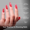 Glamnetic Press On Nails – Medium Coffin Fake Nails | Glazed Red Press On Nails, Salon Quality Kit with Glue | Runway Red – 30 Nail Set in 15 Sizes(4G – Fearless Red)