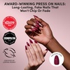 Glamnetic Press On Nails – Medium Coffin Fake Nails | Glazed Red Press On Nails, Salon Quality Kit with Glue | Runway Red – 30 Nail Set in 15 Sizes(5A – Berry Tempted)