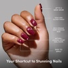 Glamnetic Press On Nails – Medium Coffin Fake Nails | Glazed Red Press On Nails, Salon Quality Kit with Glue | Runway Red – 30 Nail Set in 15 Sizes(5B – Berry Mood)