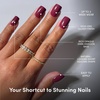 Glamnetic Press On Nails – Medium Coffin Fake Nails | Glazed Red Press On Nails, Salon Quality Kit with Glue | Runway Red – 30 Nail Set in 15 Sizes(5C – Berry Crush)