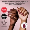 Glamnetic Press On Nails – Medium Coffin Fake Nails | Glazed Red Press On Nails, Salon Quality Kit with Glue | Runway Red – 30 Nail Set in 15 Sizes(5D – Berry Kiss)
