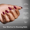 Glamnetic Press On Nails – Medium Coffin Fake Nails | Glazed Red Press On Nails, Salon Quality Kit with Glue | Runway Red – 30 Nail Set in 15 Sizes(5D – Berry Kiss)