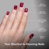 Glamnetic Press On Nails – Medium Coffin Fake Nails | Glazed Red Press On Nails, Salon Quality Kit with Glue | Runway Red – 30 Nail Set in 15 Sizes(5E – Berry Baby)