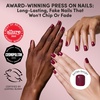 Glamnetic Press On Nails – Medium Coffin Fake Nails | Glazed Red Press On Nails, Salon Quality Kit with Glue | Runway Red – 30 Nail Set in 15 Sizes(5E – Berry Baby)