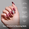 Glamnetic Press On Nails – Medium Coffin Fake Nails | Glazed Red Press On Nails, Salon Quality Kit with Glue | Runway Red – 30 Nail Set in 15 Sizes(5F – Berry Fierce)