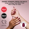 Glamnetic Press On Nails – Medium Coffin Fake Nails | Glazed Red Press On Nails, Salon Quality Kit with Glue | Runway Red – 30 Nail Set in 15 Sizes(5F – Berry Fierce)