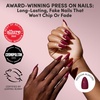 Glamnetic Press On Nails – Medium Coffin Fake Nails | Glazed Red Press On Nails, Salon Quality Kit with Glue | Runway Red – 30 Nail Set in 15 Sizes(5G – Berry Obsession)