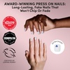 Glamnetic Press On Nails – Summer Fresco | Short Oval Fake Nails with Striped Blue French Tips & Lemon Accents | Salon Quality Summer Nails | 15 Sizes – 30 Nail Kit with Glue(Sweet Picks)