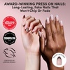 Glamnetic Press On Nails – Summer Fresco | Short Oval Fake Nails with Striped Blue French Tips & Lemon Accents | Salon Quality Summer Nails | 15 Sizes – 30 Nail Kit with Glue(Polka In Positano)