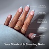Glamnetic Press On Nails – Summer Fresco | Short Oval Fake Nails with Striped Blue French Tips & Lemon Accents | Salon Quality Summer Nails | 15 Sizes – 30 Nail Kit with Glue(Summer Fresco)
