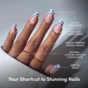 Glamnetic Press On Nails – Summer Fresco | Short Oval Fake Nails with Striped Blue French Tips & Lemon Accents | Salon Quality Summer Nails | 15 Sizes – 30 Nail Kit with Glue(Tuscan Twist)