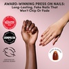 Glamnetic Press On Nails – Summer Fresco | Short Oval Fake Nails with Striped Blue French Tips & Lemon Accents | Salon Quality Summer Nails | 15 Sizes – 30 Nail Kit with Glue(Sicilian Sun)