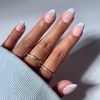 Glamnetic Press On Nails – Summer Fresco | Short Oval Fake Nails with Striped Blue French Tips & Lemon Accents | Salon Quality Summer Nails | 15 Sizes – 30 Nail Kit with Glue(Summer Fresco)