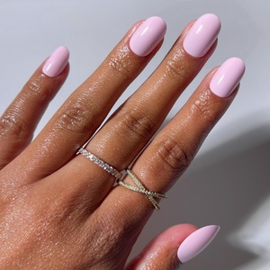 Glamnetic Press On Nails – Medium Coffin Fake Nails | Glazed Red Press On Nails, Salon Quality Kit with Glue | Runway Red – 30 Nail Set in 15 Sizes(1B – Pink Permission)