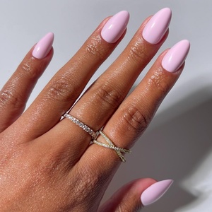 Glamnetic Press On Nails – Medium Coffin Fake Nails | Glazed Red Press On Nails, Salon Quality Kit with Glue | Runway Red – 30 Nail Set in 15 Sizes(1D – Pink Poise)