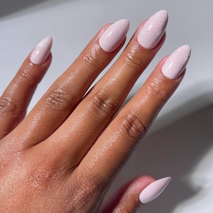 Glamnetic Press On Nails – Medium Coffin Fake Nails | Glazed Red Press On Nails, Salon Quality Kit with Glue | Runway Red – 30 Nail Set in 15 Sizes(3D – Forever Pink)