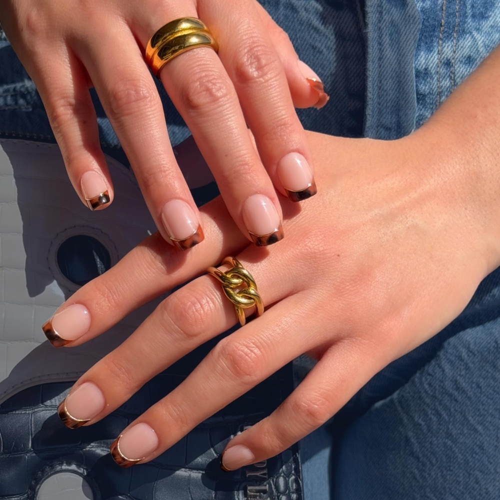 image:imageGlamnetic Press On Nails  Extra Short Fake Nails  Tortoiseshell French Tip Press On Nails Salon Quality Kit with Glue  Unbothered  30 Nail Set in 15 Sizes2C  The Trendsetter