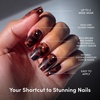 Glamnetic Press On Nails – Extra Short Fake Nails | Tortoiseshell French Tip Press On Nails, Salon Quality Kit with Glue | Unbothered – 30 Nail Set in 15 Sizes(1F – Mine By Right)