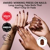 Glamnetic Press On Nails – Extra Short Fake Nails | Tortoiseshell French Tip Press On Nails, Salon Quality Kit with Glue | Unbothered – 30 Nail Set in 15 Sizes(1B – Hidden Fortune)