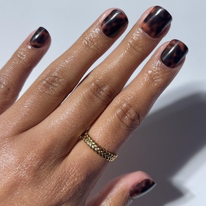 Glamnetic Press On Nails – Extra Short Fake Nails | Tortoiseshell French Tip Press On Nails, Salon Quality Kit with Glue | Unbothered – 30 Nail Set in 15 Sizes(1E – Own It All)