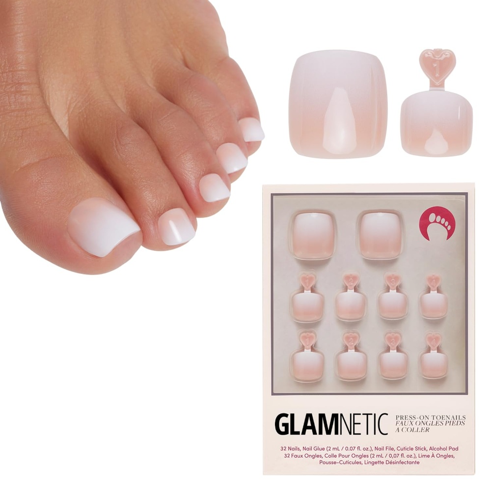 image:imageGlamnetic Press On Toenails  Natural Fake Nails  SunKissed Coral Glazed Press On Toenails Salon Quality Press On Nails Kit with Glue  Lush Coral  32 Nail Set in 16 SizesCreamer