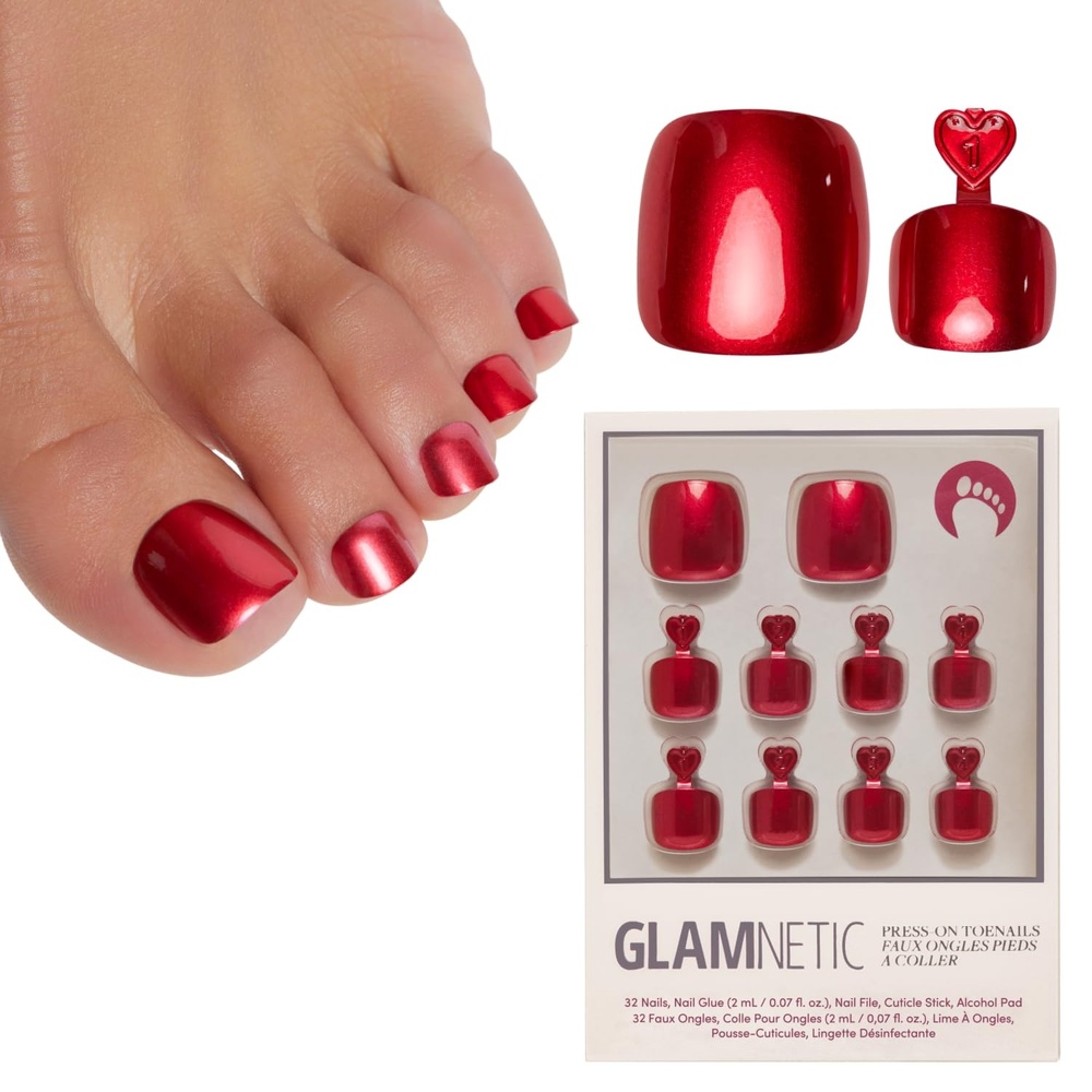 image:imageGlamnetic Press On Toenails  Natural Fake Nails  SunKissed Coral Glazed Press On Toenails Salon Quality Press On Nails Kit with Glue  Lush Coral  32 Nail Set in 16 SizesCherry Glaze