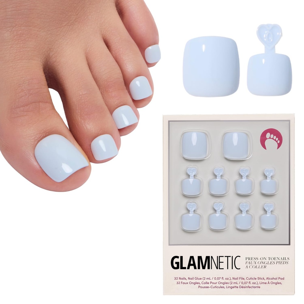 image:imageGlamnetic Press On Toenails  Natural Fake Nails  SunKissed Coral Glazed Press On Toenails Salon Quality Press On Nails Kit with Glue  Lush Coral  32 Nail Set in 16 SizesBlueberry Milk
