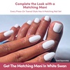Glamnetic Press On Toenails – Natural Fake Nails | Sun-Kissed Coral Glazed Press On Toenails, Salon Quality Press On Nails Kit with Glue | Lush Coral – 32 Nail Set in 16 Sizes(4 – White Swan)