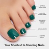 Glamnetic Press On Toenails – Natural Fake Nails | Sun-Kissed Coral Glazed Press On Toenails, Salon Quality Press On Nails Kit with Glue | Lush Coral – 32 Nail Set in 16 Sizes(6 – Emerald Green)