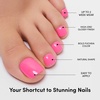 Glamnetic Press On Toenails – Natural Fake Nails | Sun-Kissed Coral Glazed Press On Toenails, Salon Quality Press On Nails Kit with Glue | Lush Coral – 32 Nail Set in 16 Sizes(2 – Hot Pink)