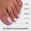 Glamnetic Press On Toenails – Natural Fake Nails | Sun-Kissed Coral Glazed Press On Toenails, Salon Quality Press On Nails Kit with Glue | Lush Coral – 32 Nail Set in 16 Sizes(1 – Oyster)