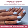 Glamnetic Press On Toenails – Natural Fake Nails | Sun-Kissed Coral Glazed Press On Toenails, Salon Quality Press On Nails Kit with Glue | Lush Coral – 32 Nail Set in 16 Sizes(Blueberry Milk)