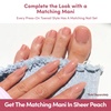 Glamnetic Press On Toenails – Natural Fake Nails | Sun-Kissed Coral Glazed Press On Toenails, Salon Quality Press On Nails Kit with Glue | Lush Coral – 32 Nail Set in 16 Sizes(Sheer Peach)
