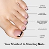 Glamnetic Press On Toenails – Natural Fake Nails | Sun-Kissed Coral Glazed Press On Toenails, Salon Quality Press On Nails Kit with Glue | Lush Coral – 32 Nail Set in 16 Sizes(Caviar)