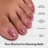 Glamnetic Press On Toenails – Natural Fake Nails | Sun-Kissed Coral Glazed Press On Toenails, Salon Quality Press On Nails Kit with Glue | Lush Coral – 32 Nail Set in 16 Sizes(5 – Fall Mauve)