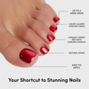 Glamnetic Press On Toenails – Natural Fake Nails | Sun-Kissed Coral Glazed Press On Toenails, Salon Quality Press On Nails Kit with Glue | Lush Coral – 32 Nail Set in 16 Sizes(Cherry Glaze)