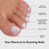 Glamnetic Press On Toenails – Natural Fake Nails | Sun-Kissed Coral Glazed Press On Toenails, Salon Quality Press On Nails Kit with Glue | Lush Coral – 32 Nail Set in 16 Sizes(Hailey)