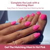 Glamnetic Press On Toenails – Natural Fake Nails | Sun-Kissed Coral Glazed Press On Toenails, Salon Quality Press On Nails Kit with Glue | Lush Coral – 32 Nail Set in 16 Sizes(2 – Hot Pink)