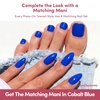 Glamnetic Press On Toenails – Natural Fake Nails | Sun-Kissed Coral Glazed Press On Toenails, Salon Quality Press On Nails Kit with Glue | Lush Coral – 32 Nail Set in 16 Sizes(Cobalt Blue)