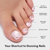 Glamnetic Press On Toenails – Natural Fake Nails | Sun-Kissed Coral Glazed Press On Toenails, Salon Quality Press On Nails Kit with Glue | Lush Coral – 32 Nail Set in 16 Sizes(9 – Pinky Promise)