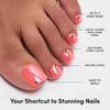 Glamnetic Press On Toenails – Natural Fake Nails | Sun-Kissed Coral Glazed Press On Toenails, Salon Quality Press On Nails Kit with Glue | Lush Coral – 32 Nail Set in 16 Sizes(Lush Coral)