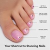 Glamnetic Press On Toenails – Natural Fake Nails | Sun-Kissed Coral Glazed Press On Toenails, Salon Quality Press On Nails Kit with Glue | Lush Coral – 32 Nail Set in 16 Sizes(7 – Juicy)