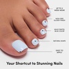 Glamnetic Press On Toenails – Natural Fake Nails | Sun-Kissed Coral Glazed Press On Toenails, Salon Quality Press On Nails Kit with Glue | Lush Coral – 32 Nail Set in 16 Sizes(Blueberry Milk)